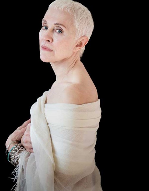 Portrait of Cheryl Kreiser. Portrait of a beautiful mature woman wrapped in a shawl.