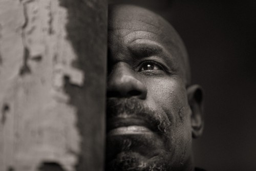 Elvis Smith was laying concrete with Robert Peete in Reisterstown, Maryland, last December 20 when a confrontation ensued with Brandon Troy Higgs, whose dog walked through the wet concrete. Higgs, a very active white supremacist, now faces murder, assault, hate crime and concealed weapon charges, for the incident, which left Smith with a shattered tibia after he was shot in the leg. Smith is photographed in Baltimore, Md., on October 7, 2019. Close up portrait of Elvis Smith who suffered an attack by a white supremacist while working his construction job.